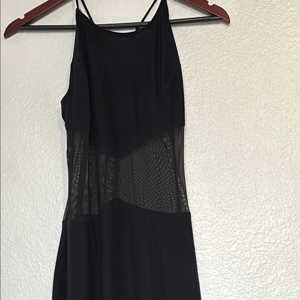 BASIC USA DownEast Black Sheath Halter Maxi Dress size S